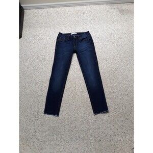 7/27 KanCan Skinny Dark Wash Raw Hem Stretchy